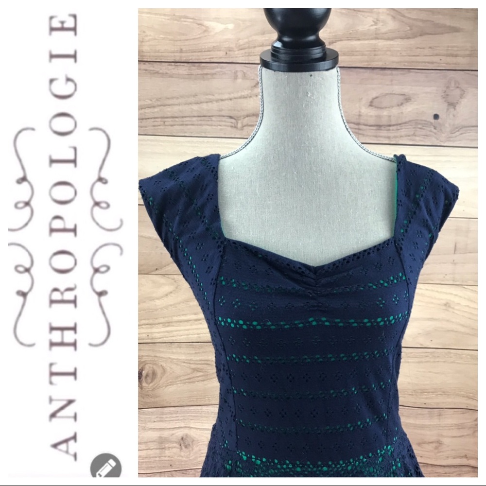 πSALEπ Anthropologie 9-h15 Blue Lace Top - Picture 4 of 8